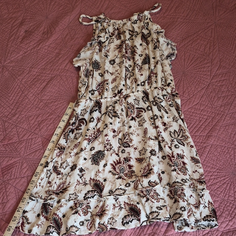 Wallflower Cream and Brown Floral Dress .NO BELT.